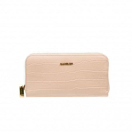 Portefeuille femme 201g croco pêche