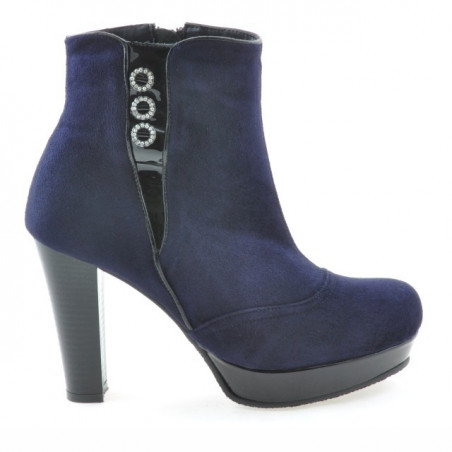 Bottines femme 1138 indigo antilope combiné