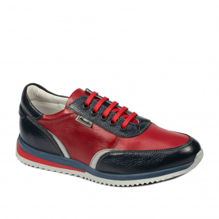 Baskets adolescents 374 indigo+rouge