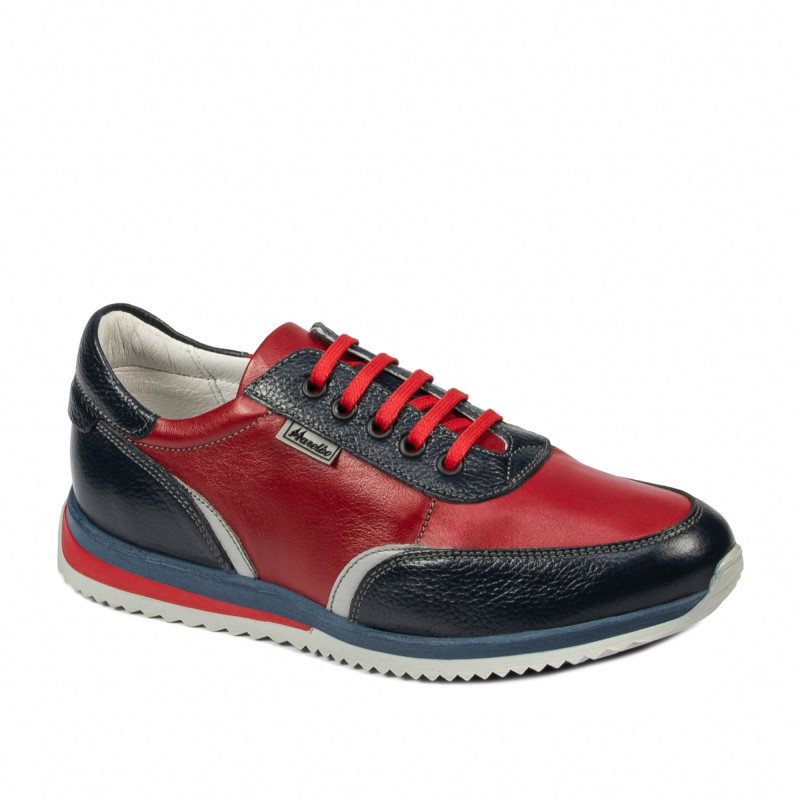 Baskets adolescents 374 indigo+rouge