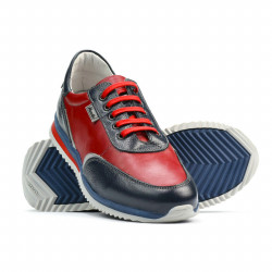Baskets adolescents 374 indigo+rouge