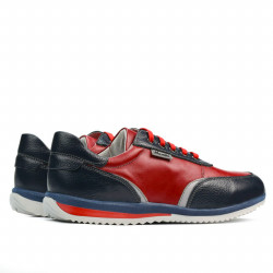 Baskets adolescents 374 indigo+rouge