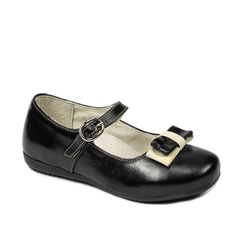 Chaussures enfants petits 51c vernis noir+beige