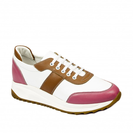 Baskets femme 6030 rose+blanc