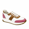 Baskets femme 6030 rose+blanc