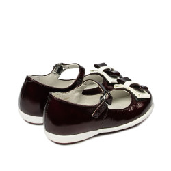 Chaussures enfants petits 51c vernis bordeaux+blanc