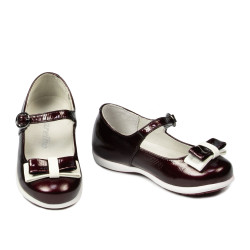 Chaussures enfants petits 51c vernis bordeaux+blanc