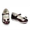 Chaussures enfants petits 51c vernis bordeaux+blanc
