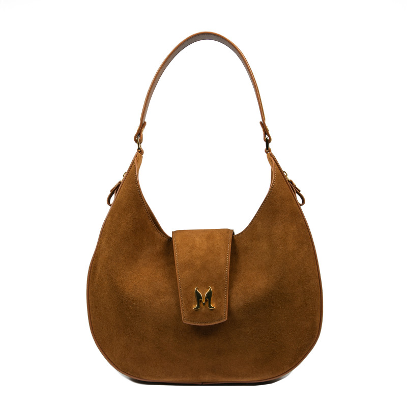 Sac à main femme en bandoulière 036g suède marron