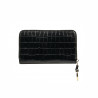 Portefeuille femme 204g croco noir