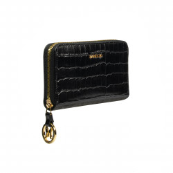 Portefeuille femme 204g croco noir
