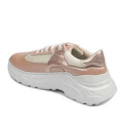 Baskets femme 6015 poudre nacré combiné