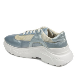 Baskets femme 6015 bleu nacré combiné