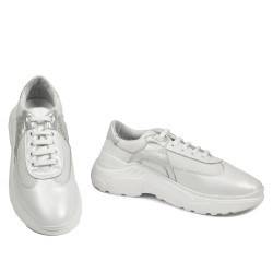 Baskets femme 6015 blanc nacré combiné