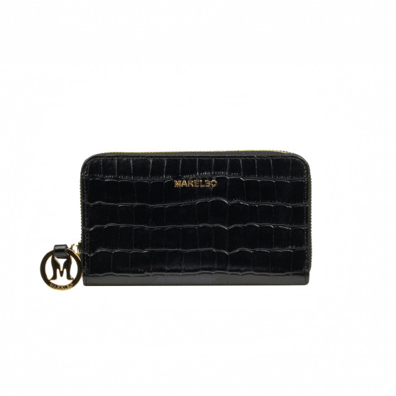 Portefeuille femme 204g croco noir Portefeuille femme 204g croco noir