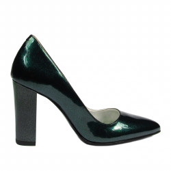 Chaussures élégantes femme 1261 vernis vert nacré
