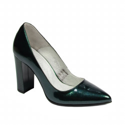 Chaussures élégantes femme 1261 vernis vert nacré