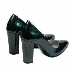 Chaussures élégantes femme 1261 vernis vert nacré
