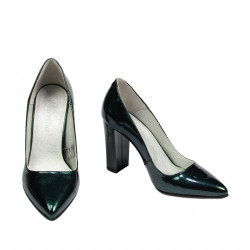 Chaussures élégantes femme 1261 vernis vert nacré