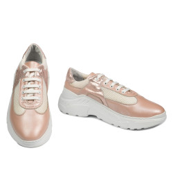 Baskets femme 6015 poudre nacré combiné