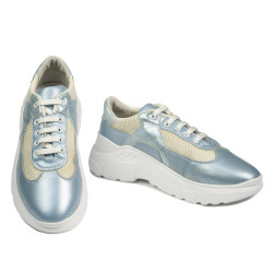 Baskets femme 6015 bleu nacré combiné
