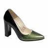 Chaussures élégantes femme 1261 vernis vert+noir
