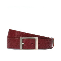 Ceinture femme 10m cuir rouge