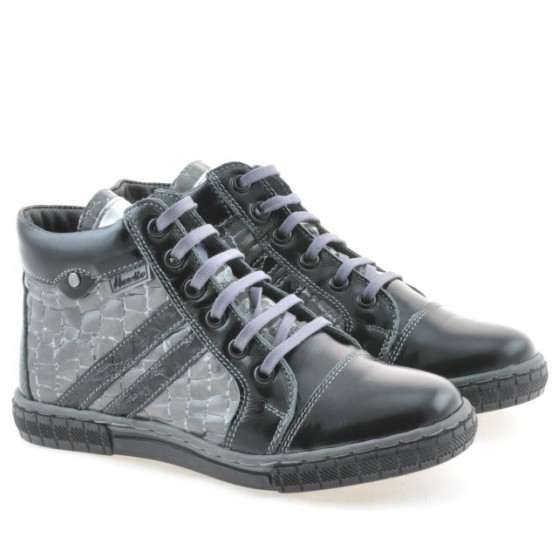 Bottes enfants 3213 vernis noir+gris