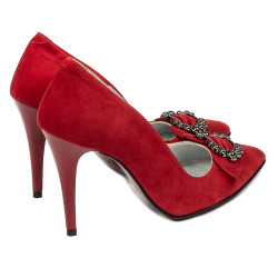Chaussures élégantes femme 1279 rouge antilope