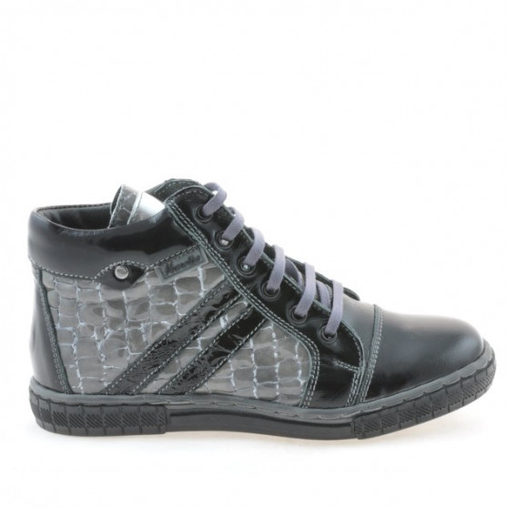 Bottes enfants 3213 vernis noir+gris Bottes enfants 3213 vernis noir+gris