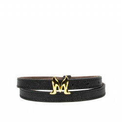 Ceinture femme 42cm noir caviar