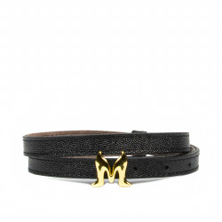 Ceinture femme 42cm noir caviar