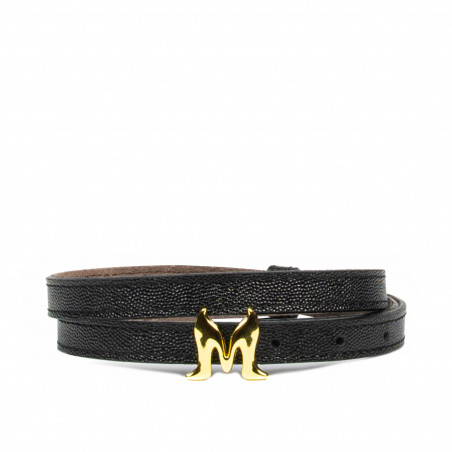 Ceinture femme 42cm noir caviar