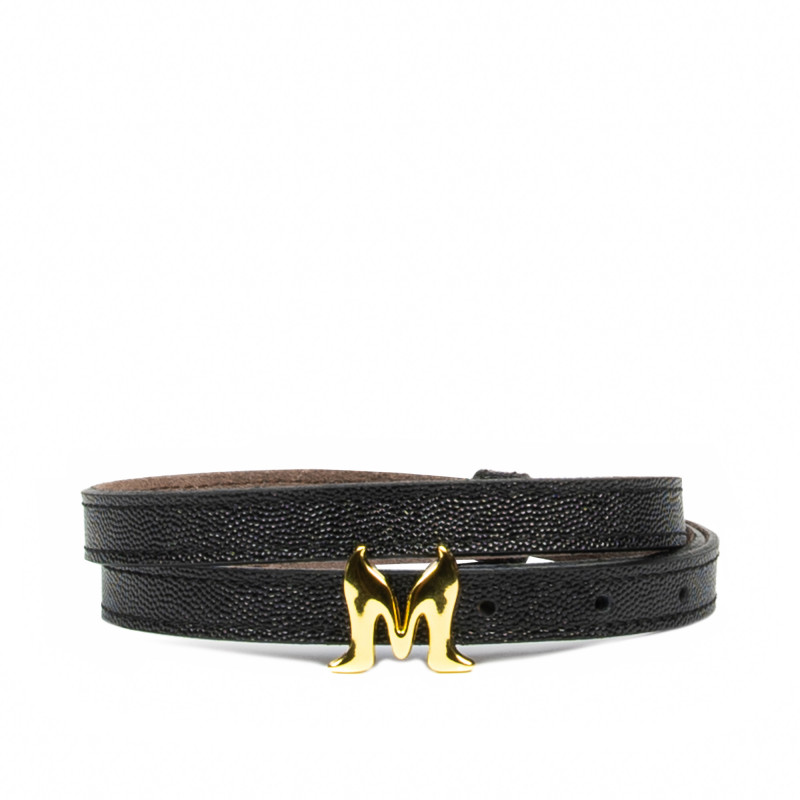 Ceinture femme 42cm noir caviar