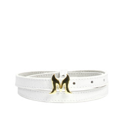 Ceinture femme 42cm croco blanc