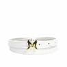 Ceinture femme 42cm croco blanc