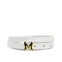 Ceinture femme 42cm croco blanc