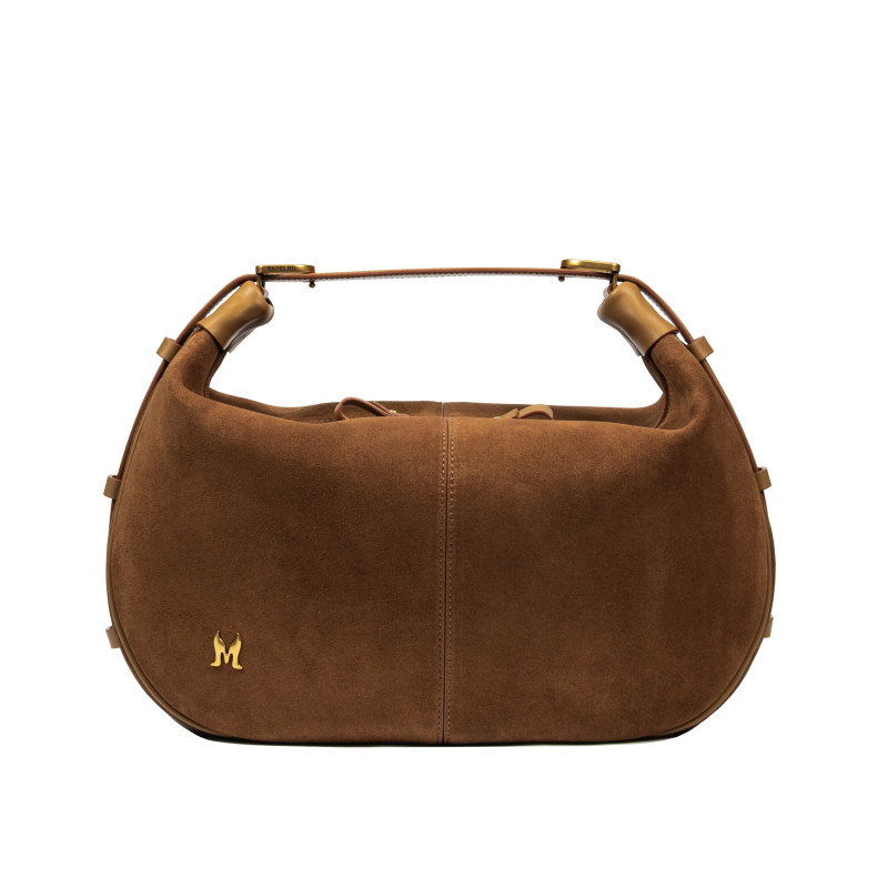 Sac à main femme 038g suède marron