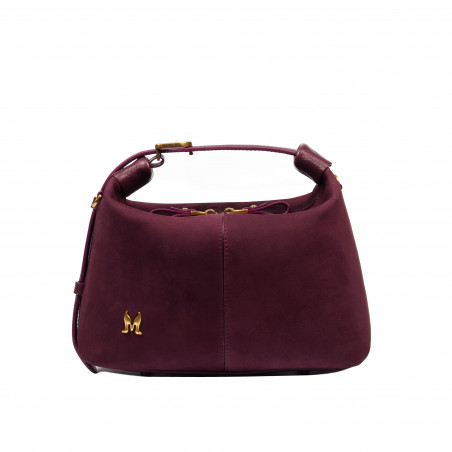 Sac à main femme 037g en suède bordeaux