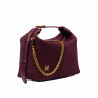 Sac à main femme 037g en suède bordeaux