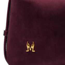 Sac à main femme 037g en suède bordeaux