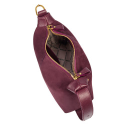 Sac à main femme 037g en suède bordeaux