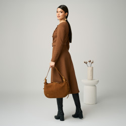 Sac à main femme 038g suède marron lifestyle