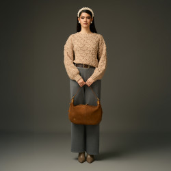 Sac à main femme 038g suède marron lifestyle