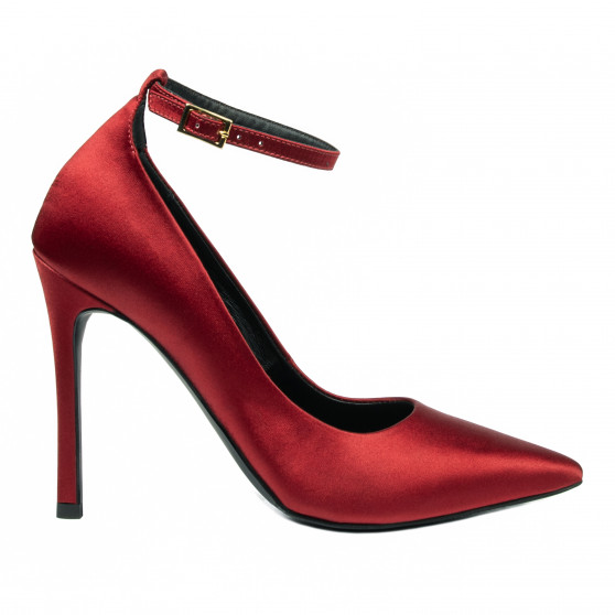 Chaussures élégantes femme 1311 satin rouge