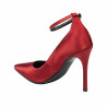 Chaussures élégantes femme 1311 satin rouge