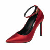 Chaussures élégantes femme 1311 satin rouge