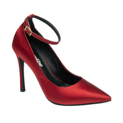 Chaussures élégantes femme 1311 satin rouge