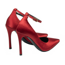 Chaussures élégantes femme 1311 satin rouge