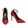 Chaussures élégantes femme 1311 satin rouge